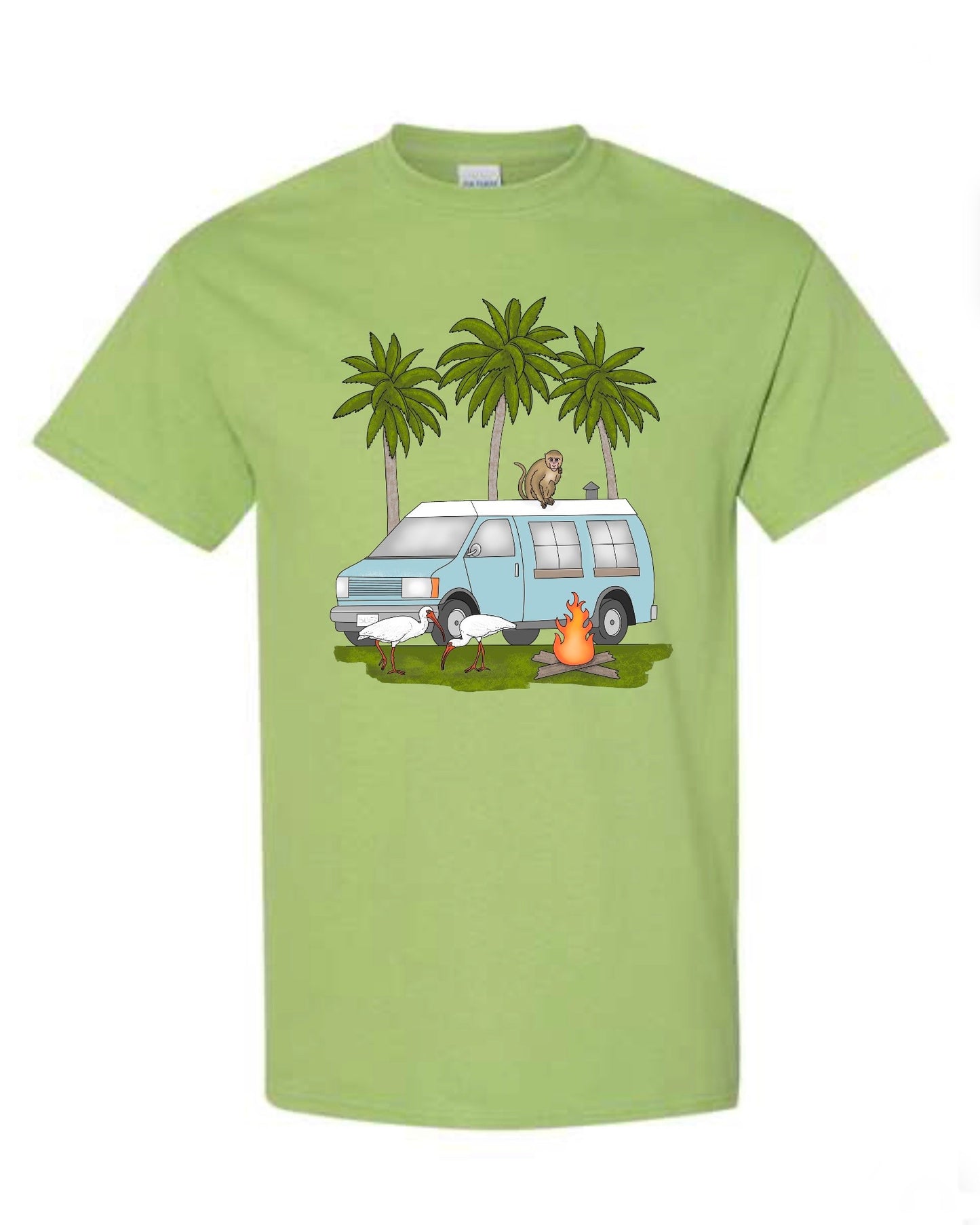 Kiwi Gildan Tshirt with Camper Van scene